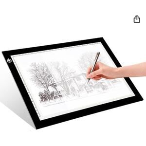 Portable A4 LED Light Tracing Box, Adjustable USB 14.2"L x 0.2"W x 10.6"H